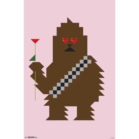 Star Wars: Saga - Chewbacca Hearts Wall Poster, 22.375" x 34", Framed