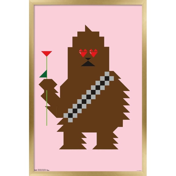 Star Wars: Saga - Chewbacca Hearts Wall Poster, 22.375" x 34", Framed