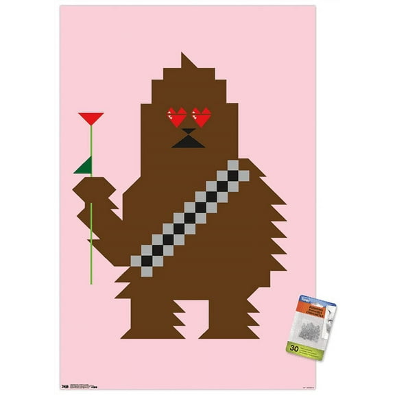 Star Wars: Saga - Chewbacca Hearts Wall Poster with Push Pins, 22.375" x 34"