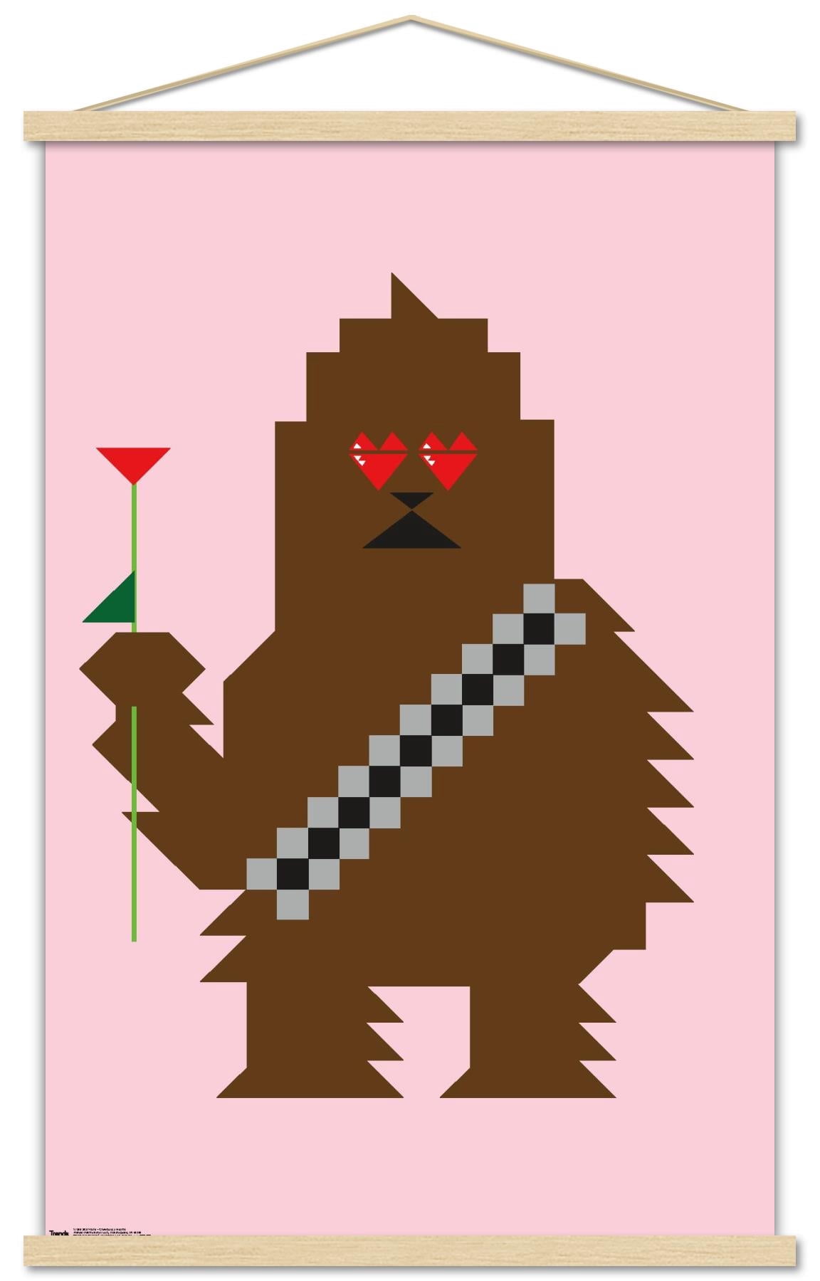Star Wars: Saga - Chewbacca Hearts Wall Poster with Wooden Magnetic Frame, 22.375" x 34"