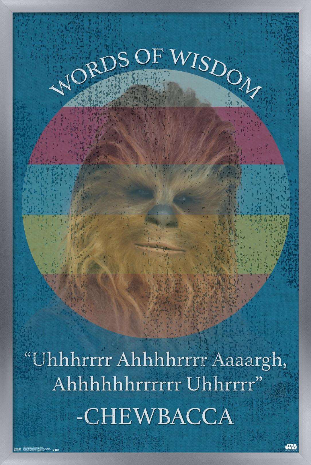Star Wars: Saga - Chewbacca Quote Wall Poster, 14.725" x 22.375", Framed