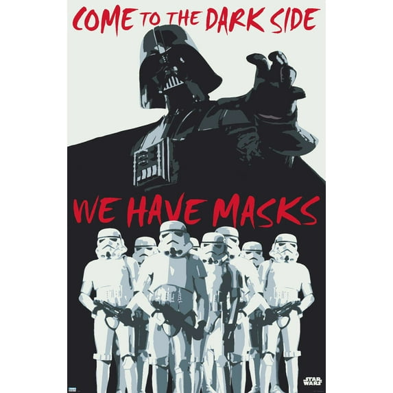 Star Wars: Saga - Dark Side Masks Wall Poster, 14.725" x 22.375"