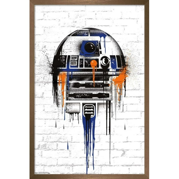 Star Wars: Saga - Droid Black And Orange Wall Poster, 14.725" x 22.375", Framed