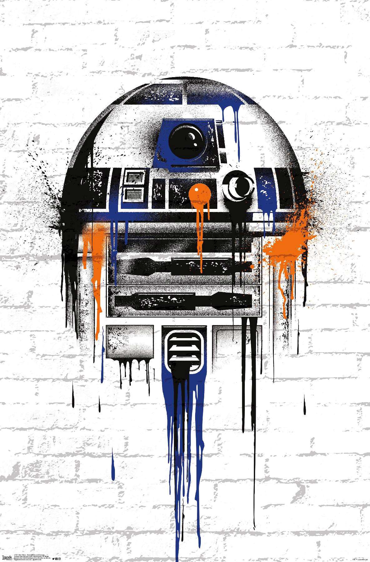 Star Wars: Saga - Droid Black And Orange Wall Poster, 14.725" x 22.375"