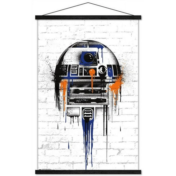 Star Wars: Saga - Droid Black And Orange Wall Poster with Wooden Magnetic Frame, 22.375" x 34"