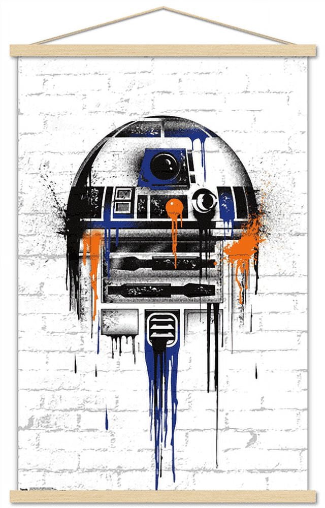 Star Wars: Saga - Droid Black And Orange Wall Poster with Wooden Magnetic Frame, 22.375" x 34"