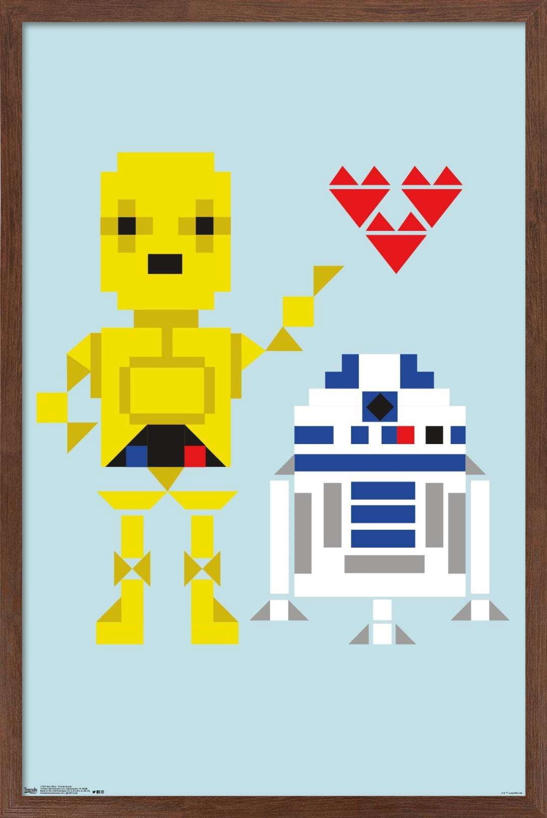 Star Wars: Saga - Droids Hearts Wall Poster, 14.725" x 22.375", Framed