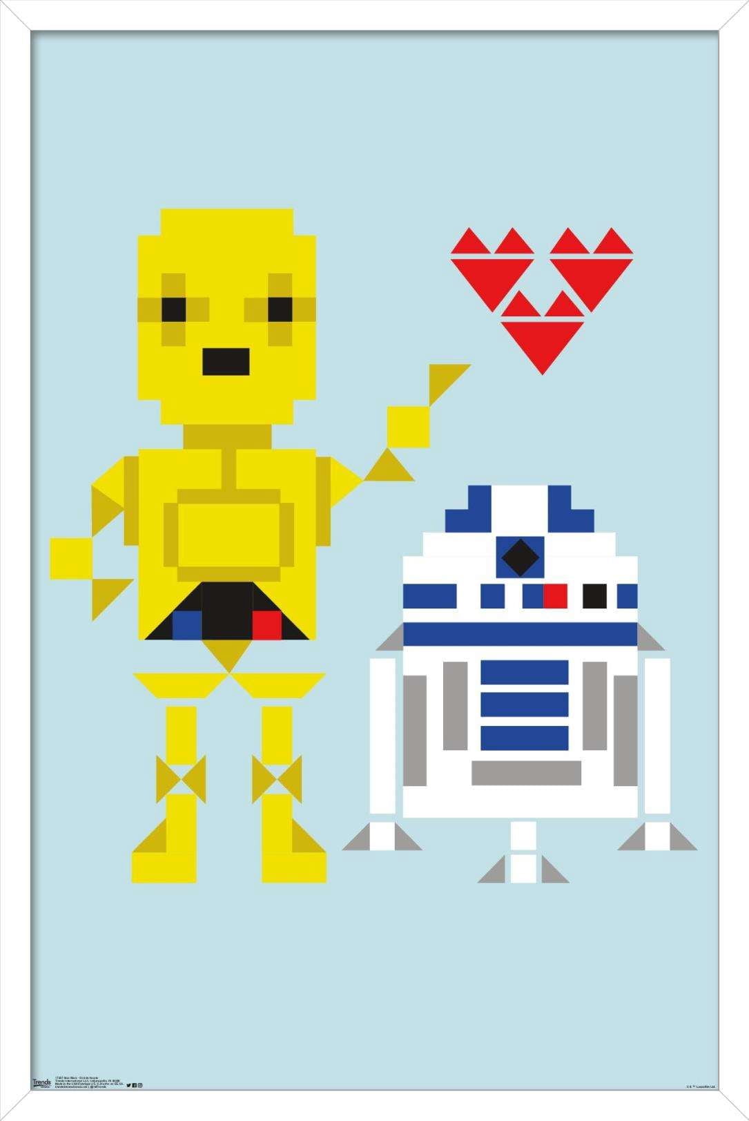 Star Wars: Saga - Droids Hearts Wall Poster, 14.725" x 22.375", Framed