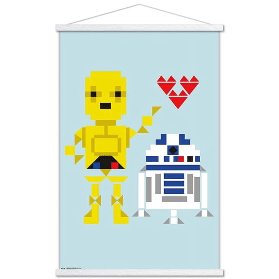 Star Wars: Saga - Droids Hearts Wall Poster with Wooden Magnetic Frame, 22.375" x 34"