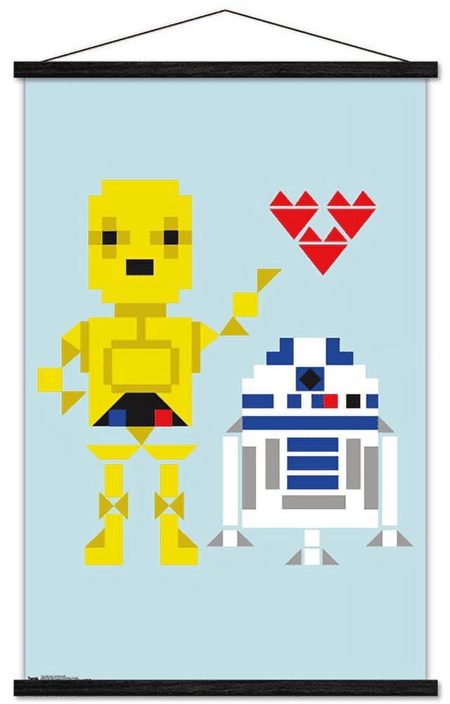 Star Wars: Saga - Droids Hearts Wall Poster with Wooden Magnetic Frame, 22.375" x 34"