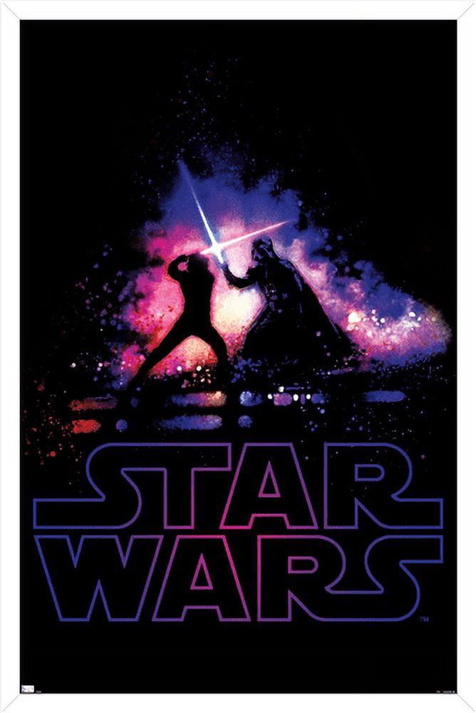 Star Wars: Saga - Duel Shimmer Wall Poster, 22.375" x 34", Framed