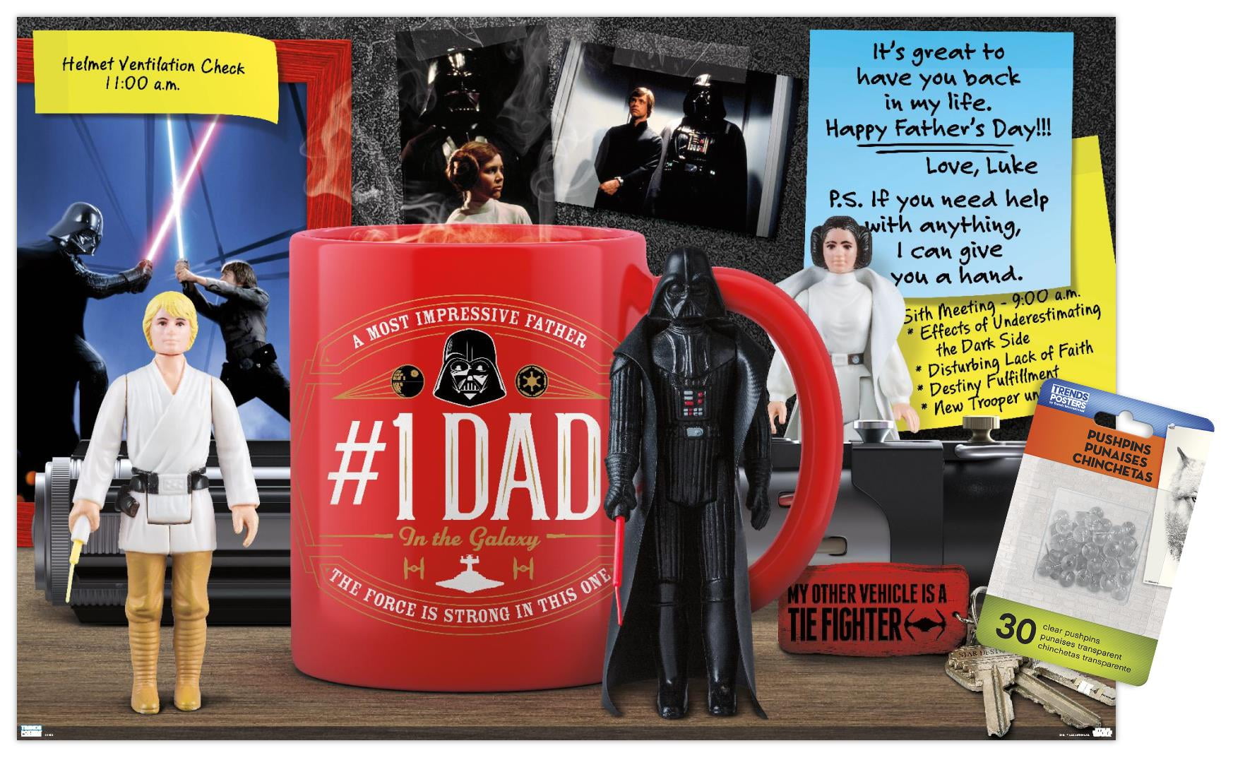 Star Wars: Saga - Father's Day Wall Poster with Push Pins, 14.725