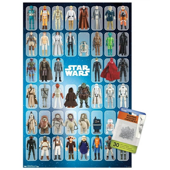Star Wars: Saga - Figures Wall Poster with Push Pins, 14.725" x 22.375"