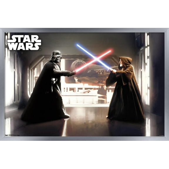 Star Wars: Saga - First Duel Wall Poster, 14.725" x 22.375", Framed