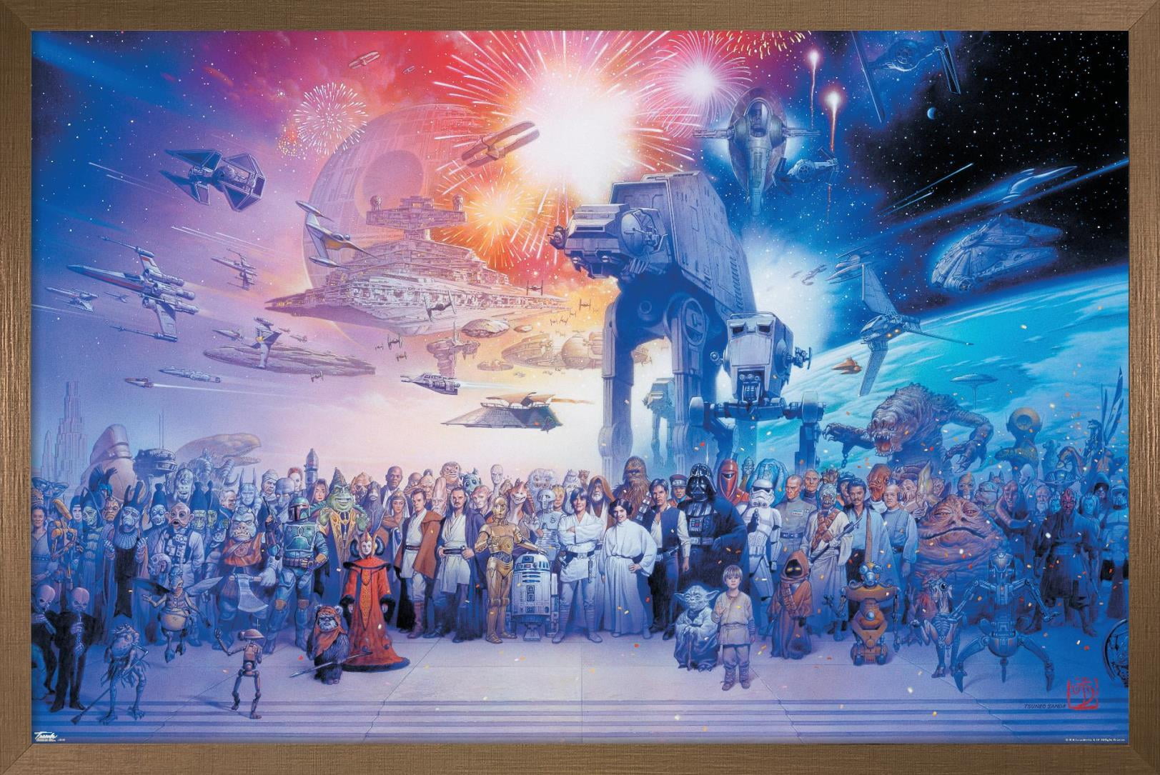 Star Wars: Saga - Galaxy Wall Poster, 14.725" x 22.375", Framed