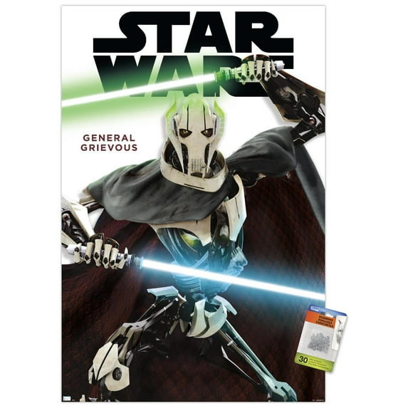 Star Wars: Saga - General Grievous Feature Series Wall Poster with Pushpins, 22.375" x 34"
