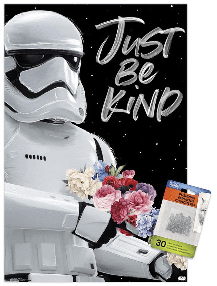 Star Wars: Saga - Just Be Kind Wall Poster with Push Pins, 14.725" x 22.375"