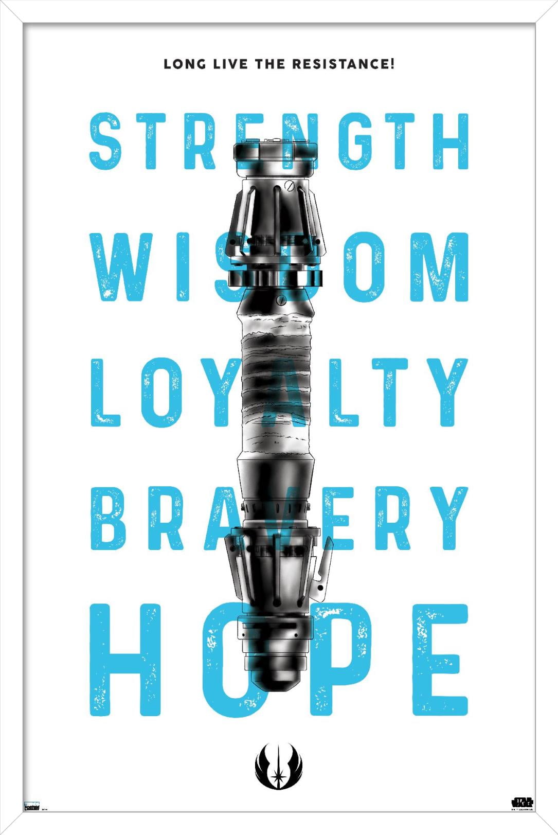 Star Wars: Saga - Lightsaber Text Wall Poster, 14.725" x 22.375", Framed