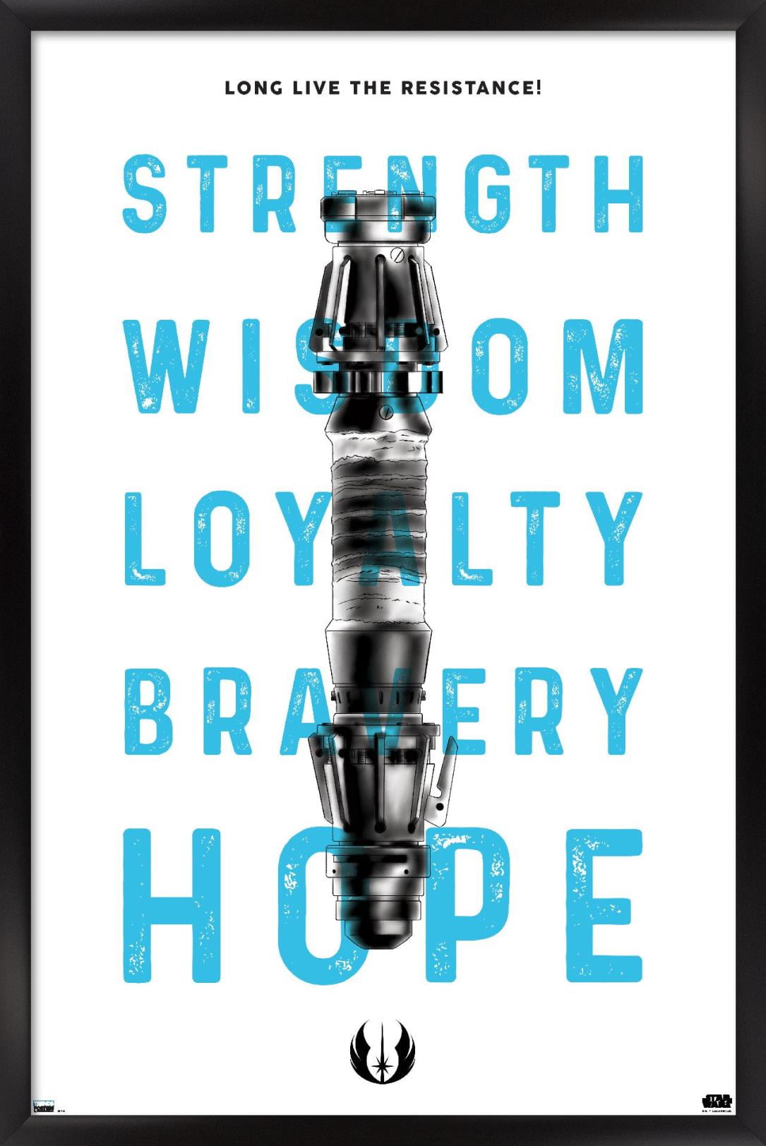 Star Wars: Saga - Lightsaber Text Wall Poster, 22.375" x 34", Framed