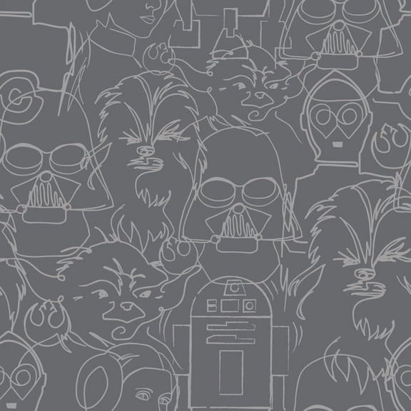 Star Wars Saga Line Sketches Peel And Stick Wallpaper