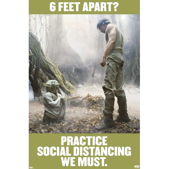 Star Wars: Saga - Luke and Yoda Social Distancing Wall Poster, 14.725" x 22.375"