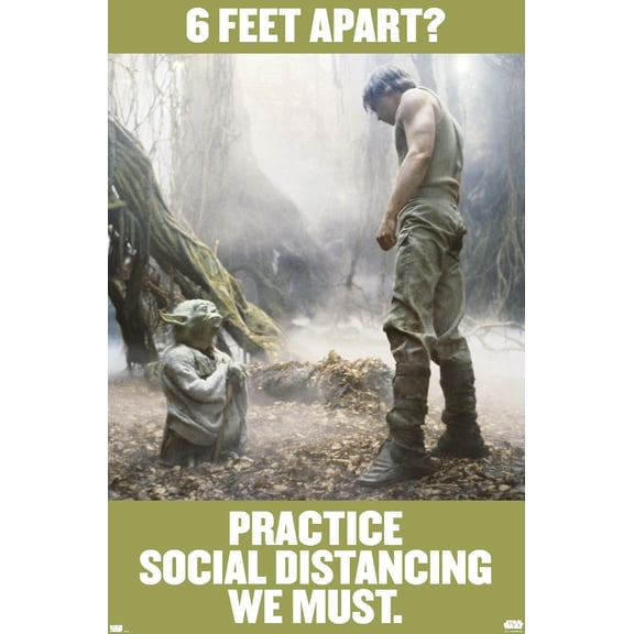 Star Wars: Saga - Luke and Yoda Social Distancing Wall Poster, 22.375" x 34"