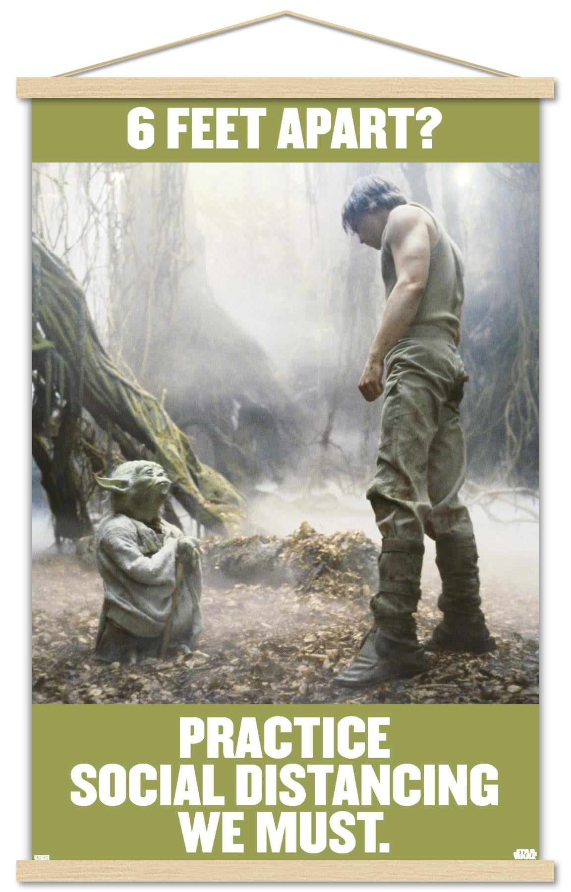 Star Wars: Saga - Luke and Yoda Social Distancing Wall Poster with Wooden Magnetic Frame, 22.375" x 34"