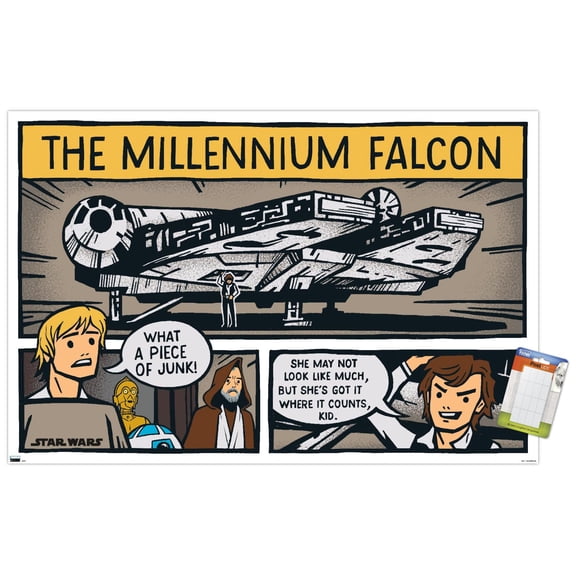 Star Wars: Saga - Millennium Falcon Comic Wall Poster, 22.375" x 34"