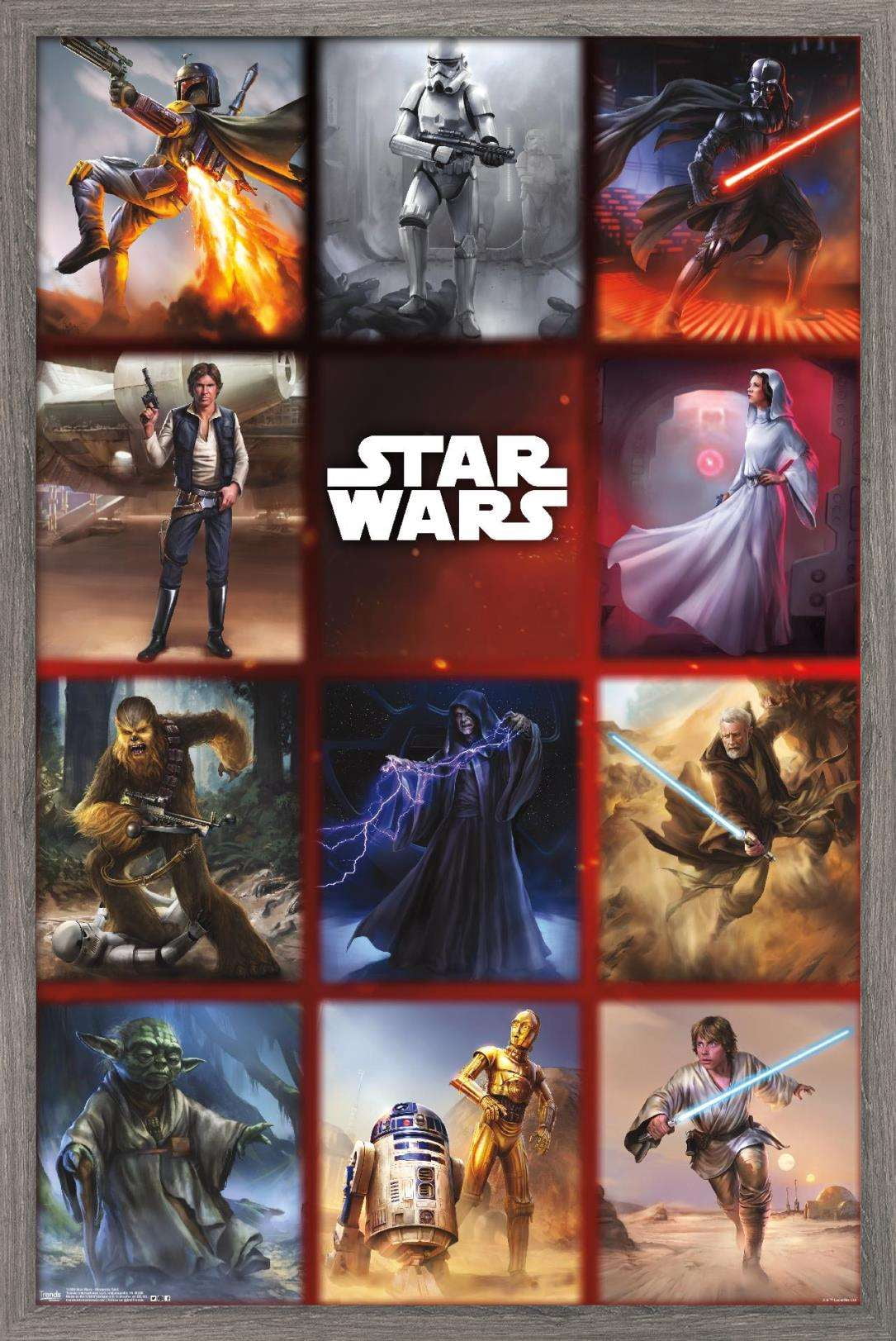 Star Wars: Saga - Moments Grid Wall Poster, 14.725" x 22.375", Framed