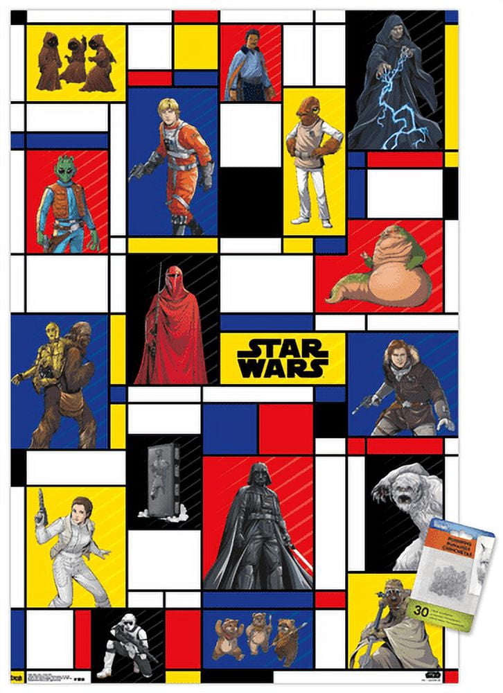 Star Wars: Saga - Pop Grid Wall Poster with Push Pins, 22.375" x 34"