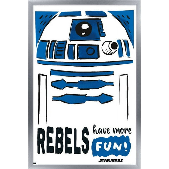 Star Wars: Saga - R2-D2 Fun Wall Poster, 14.725" x 22.375", Framed
