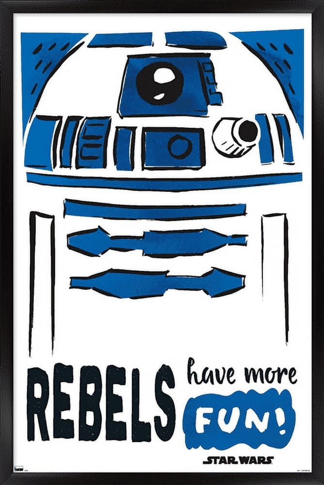 Star Wars: Saga - R2-D2 Fun Wall Poster, 14.725" x 22.375", Framed
