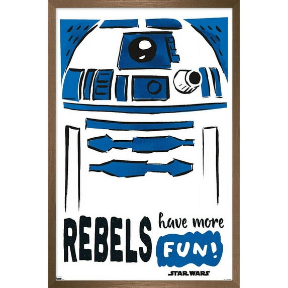 Star Wars: Saga - R2-D2 Fun Wall Poster, 14.725" x 22.375", Framed