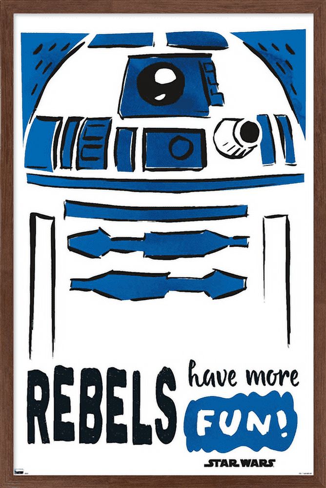 Star Wars: Saga - R2-D2 Fun Wall Poster, 14.725" x 22.375", Framed