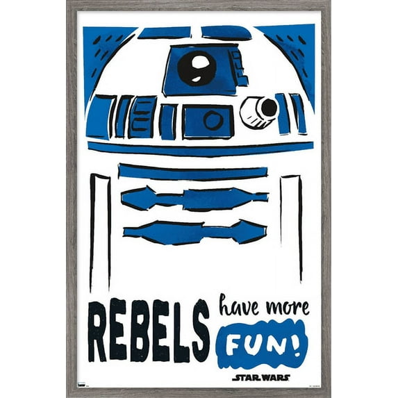 Star Wars: Saga - R2-D2 Fun Wall Poster, 22.375" x 34", Framed