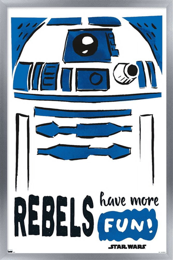 Star Wars: Saga - R2-D2 Fun Wall Poster, 22.375" x 34", Framed