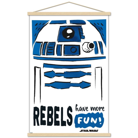 Star Wars: Saga - R2-D2 Fun Wall Poster with Wooden Magnetic Frame, 22.375" x 34"