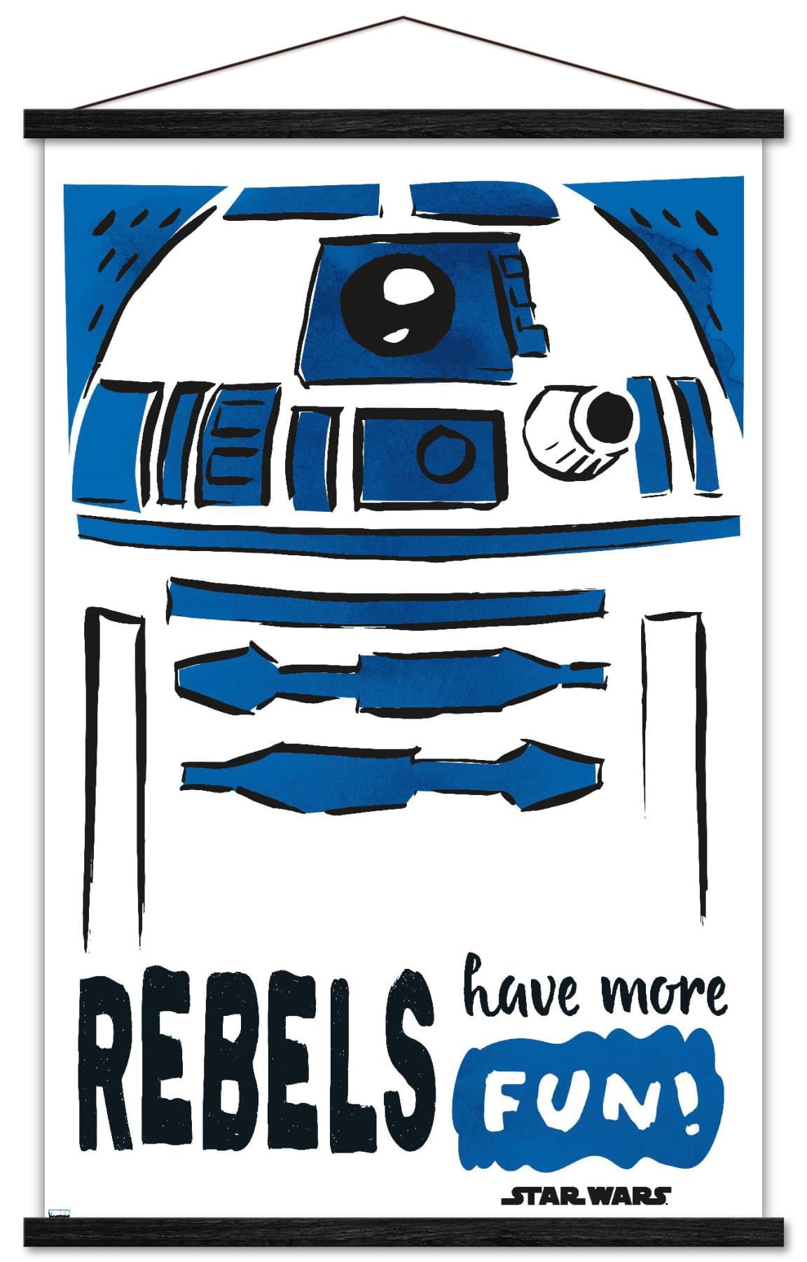 Star Wars: Saga - R2-D2 Fun Wall Poster with Wooden Magnetic Frame, 22.375" x 34"