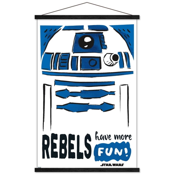 Star Wars: Saga - R2-D2 Fun Wall Poster with Wooden Magnetic Frame, 22.375" x 34"