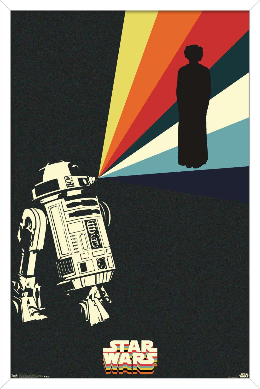 Star Wars: Saga - R2D2 Projection Wall Poster, 14.725" x 22.375", Framed