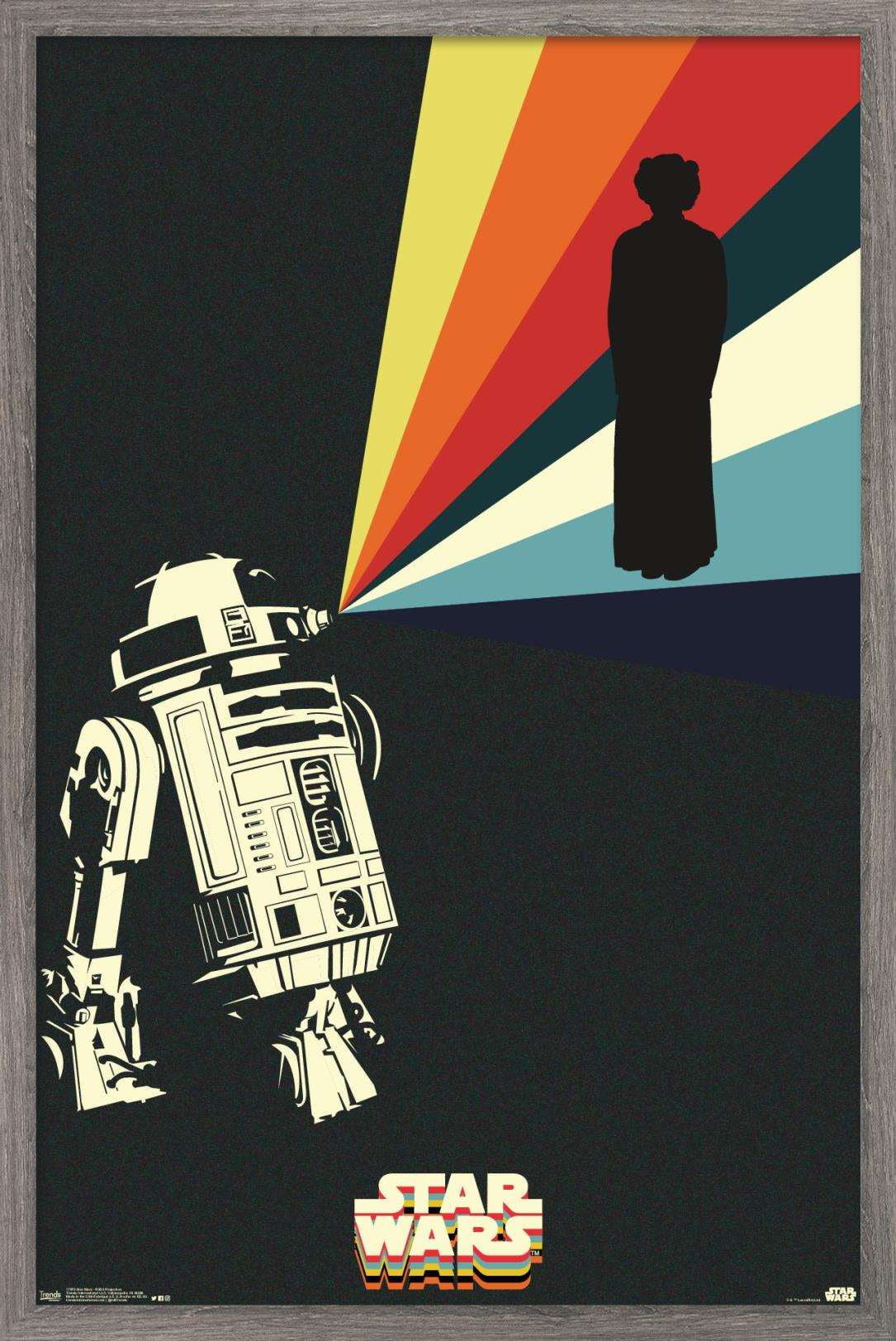 Star Wars: Saga - R2D2 Projection Wall Poster, 22.375" x 34", Framed