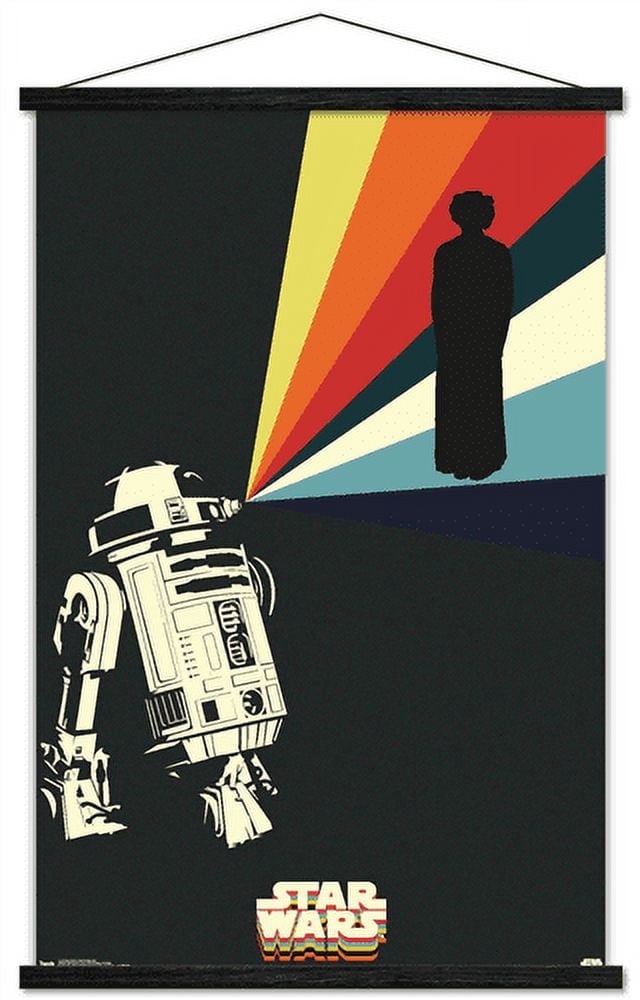 Star Wars: Saga - R2D2 Projection Wall Poster with Wooden Magnetic Frame, 22.375" x 34"