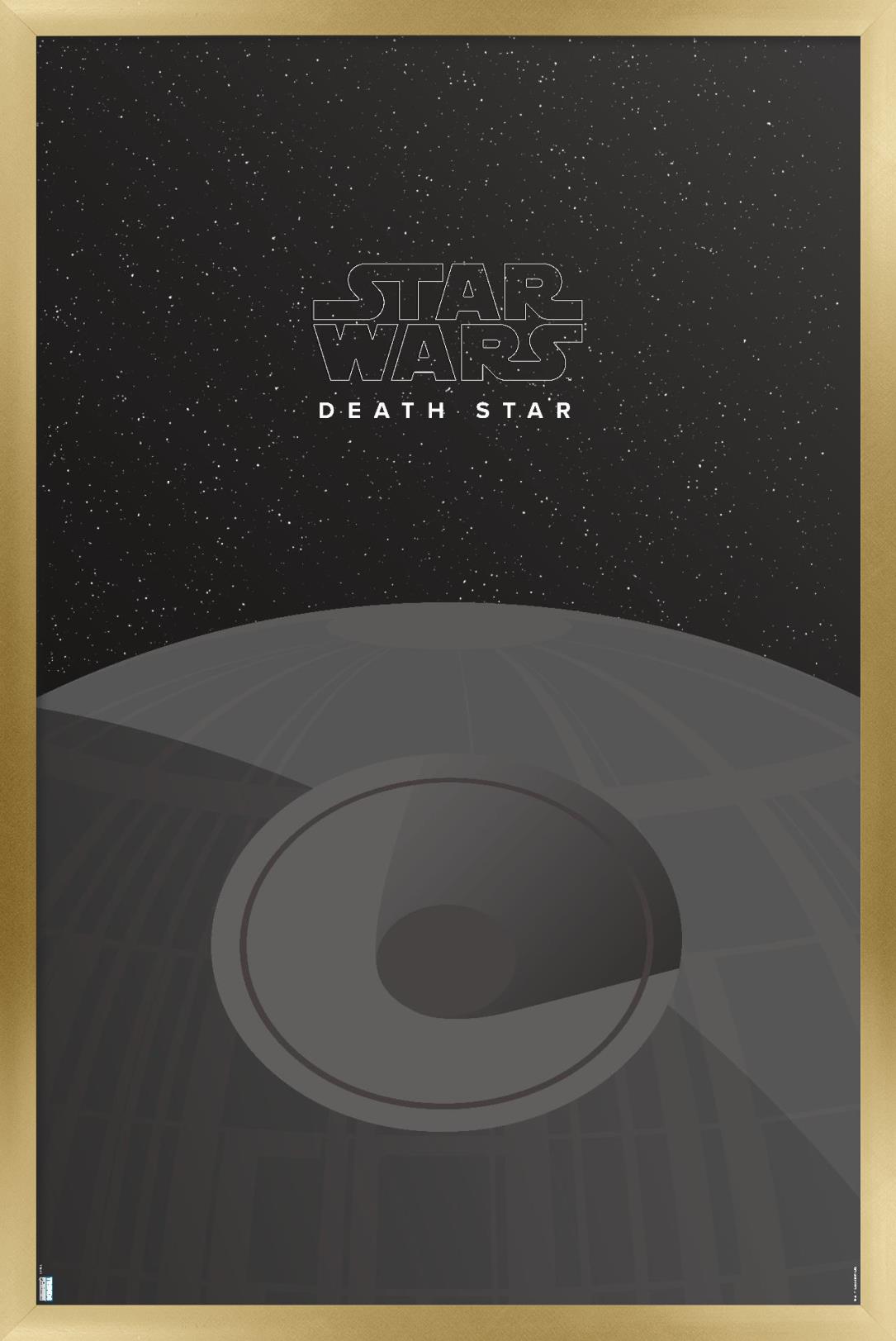 Star Wars: Saga - S. Preston Minimalist Death Star Wall Poster, 14.725" x 22.375", Framed - image 1 of 5