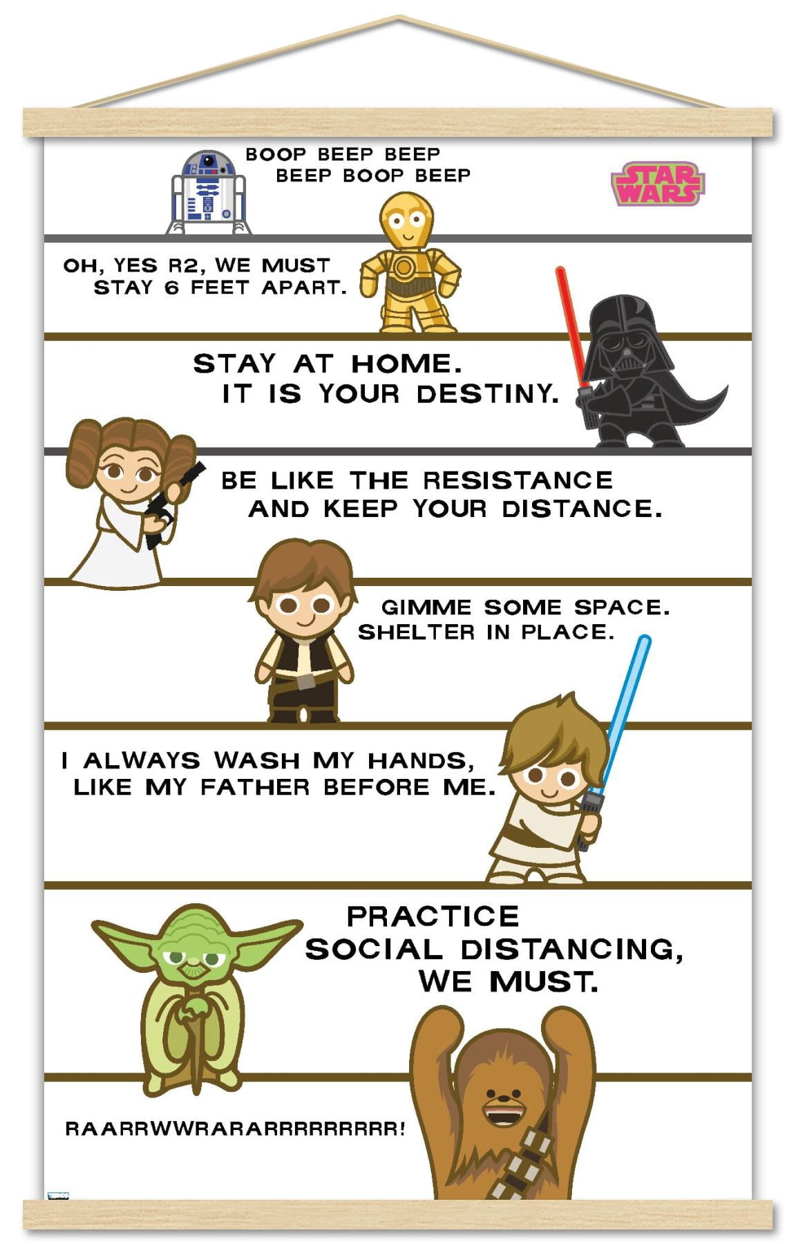 Star Wars: Saga - Shelter In Place Wall Poster with Wooden Magnetic Frame, 22.375" x 34"