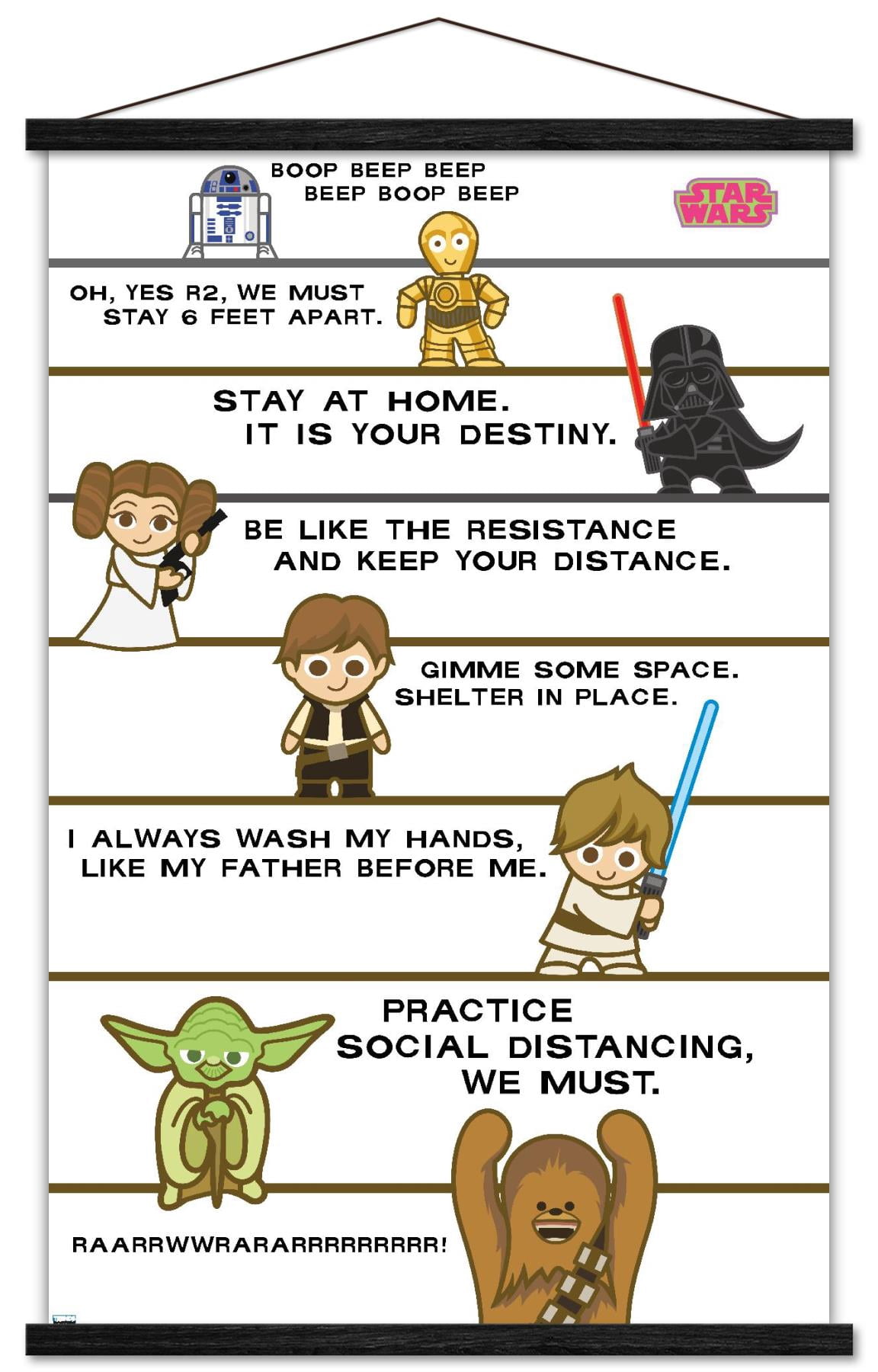 Star Wars: Saga - Shelter In Place Wall Poster with Wooden Magnetic Frame, 22.375" x 34"