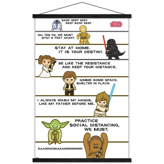 Star Wars: Saga - Shelter In Place Wall Poster with Wooden Magnetic Frame, 22.375" x 34"