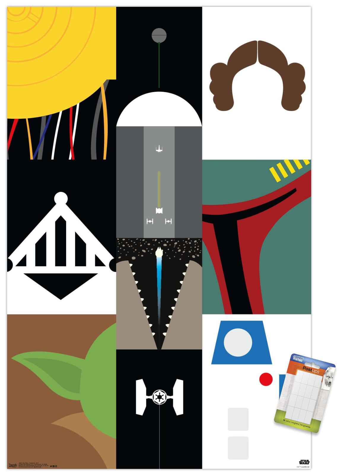 Star Wars: Saga - Simplistic Grid Wall Poster, 14.725" x 22.375"