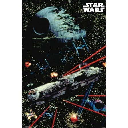 Star Wars: Saga - Space Battle Wall Poster, 14.725" x 22.375"