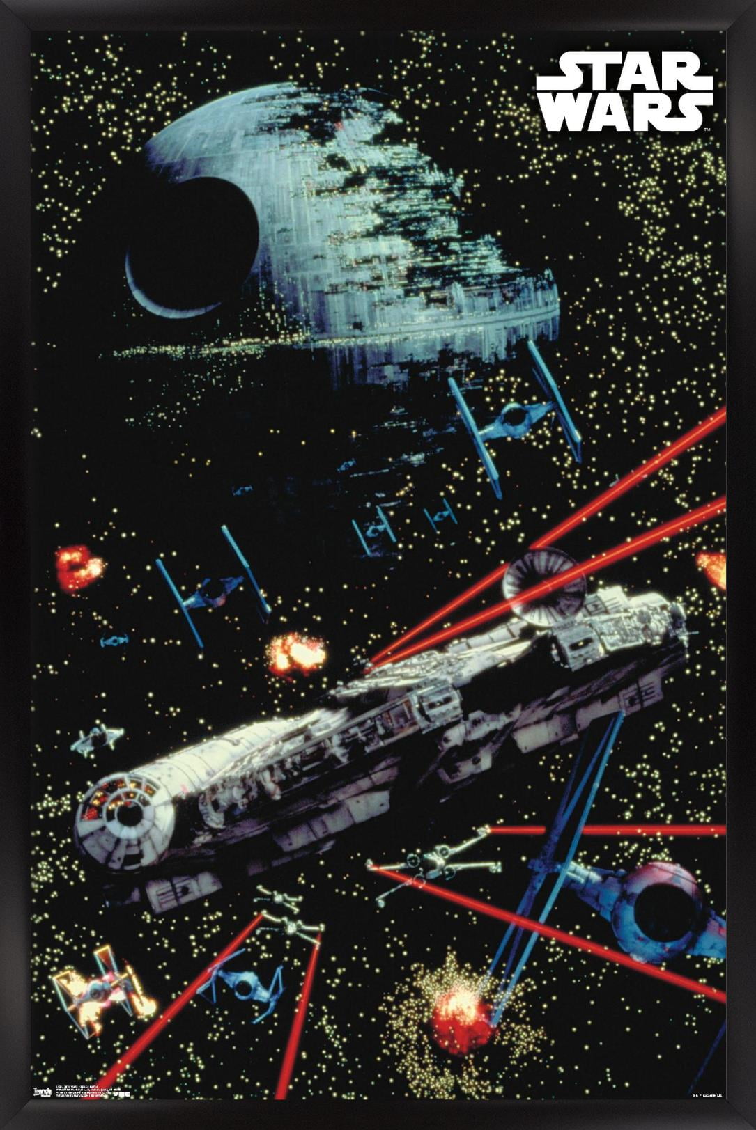 Star Wars: Saga - Space Battle Wall Poster, 22.375" x 34", Framed