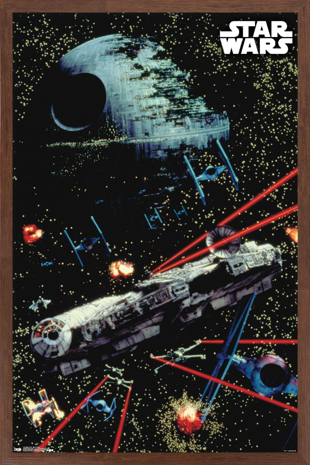 Star Wars: Saga - Space Battle Wall Poster, 22.375" x 34", Framed